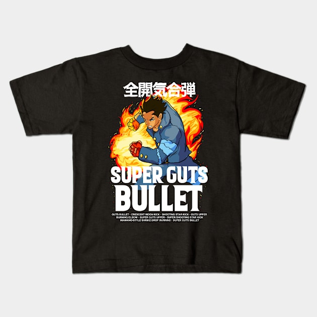 Batsu‘s Super Guts Bullet Kids T-Shirt by Jones Factory